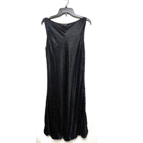 Maria Pinto Bubble Hem Boatneck Midi Black Dress 10 - Picture 5 of 13